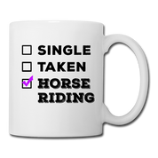 Single Taken Horse Riding Coffee/Tea Mug - white