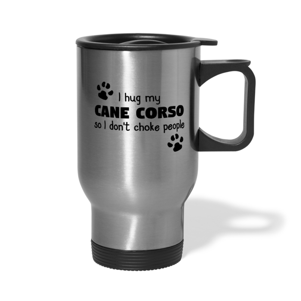 [SPOD] I Hug My Cane Corso, 14oz Stainless Steel Coffee Mug, Cane Corso Gift Personalized mug - silver