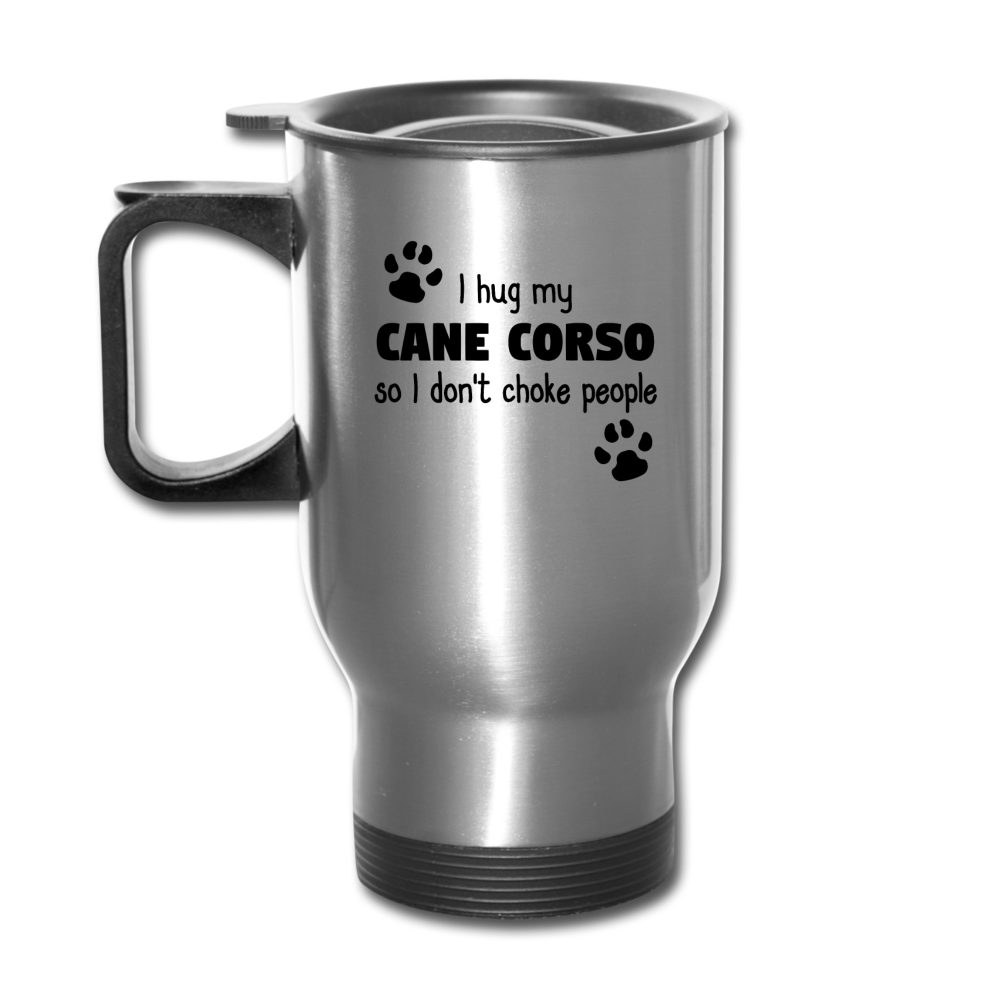 [SPOD] I Hug My Cane Corso, 14oz Stainless Steel Coffee Mug, Cane Corso Gift Personalized mug - silver