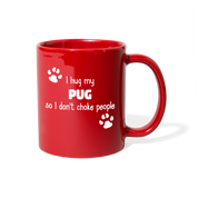 [SPOD] Pug - I Hug My Pug 11 oz Black Coffee Mug - red