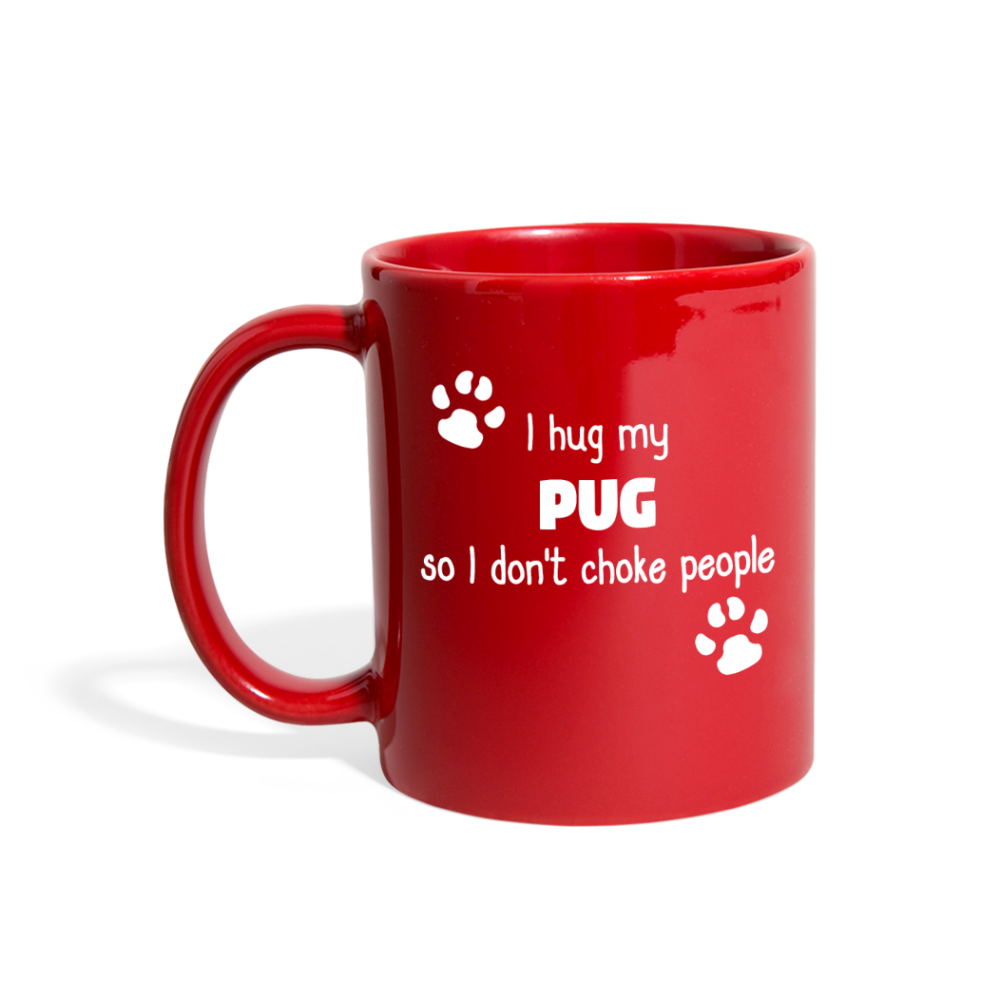 [SPOD] Pug - I Hug My Pug 11 oz Black Coffee Mug - red
