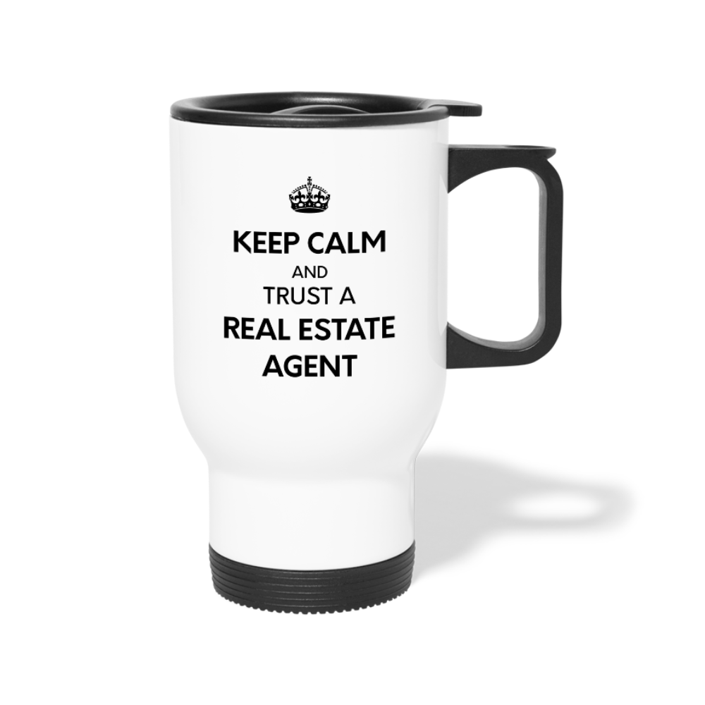 [SPOD] Keep Calm , 14oz Stainless Steel Coffee Mug, Real Estate Gift Personalized mug - white