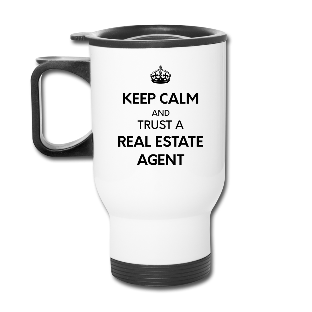 [SPOD] Keep Calm , 14oz Stainless Steel Coffee Mug, Real Estate Gift Personalized mug - white