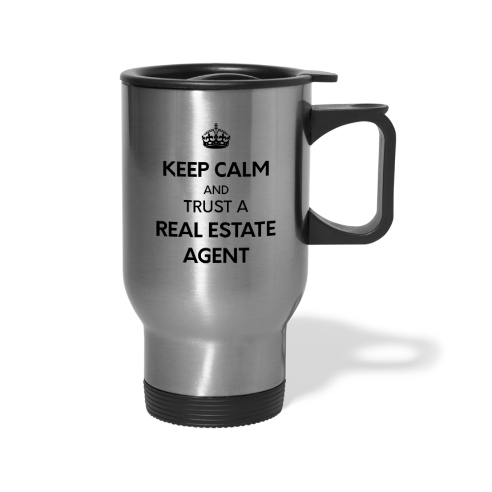 [SPOD] Keep Calm , 14oz Stainless Steel Coffee Mug, Real Estate Gift Personalized mug - silver