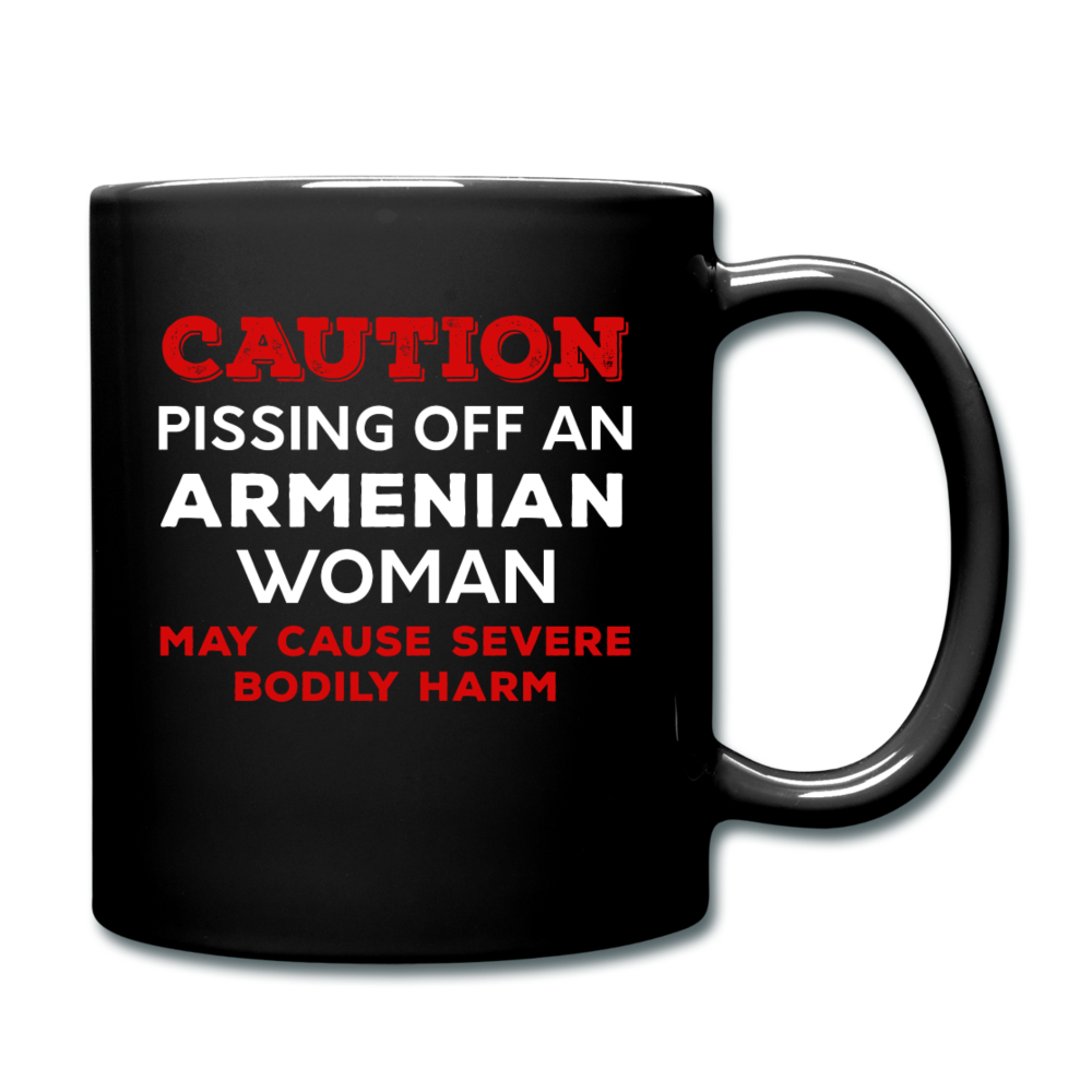 [SPOD]  Caution Pissing Off An Armenian Woman May Cause Severe Bodily Harm Full Color Mug - black