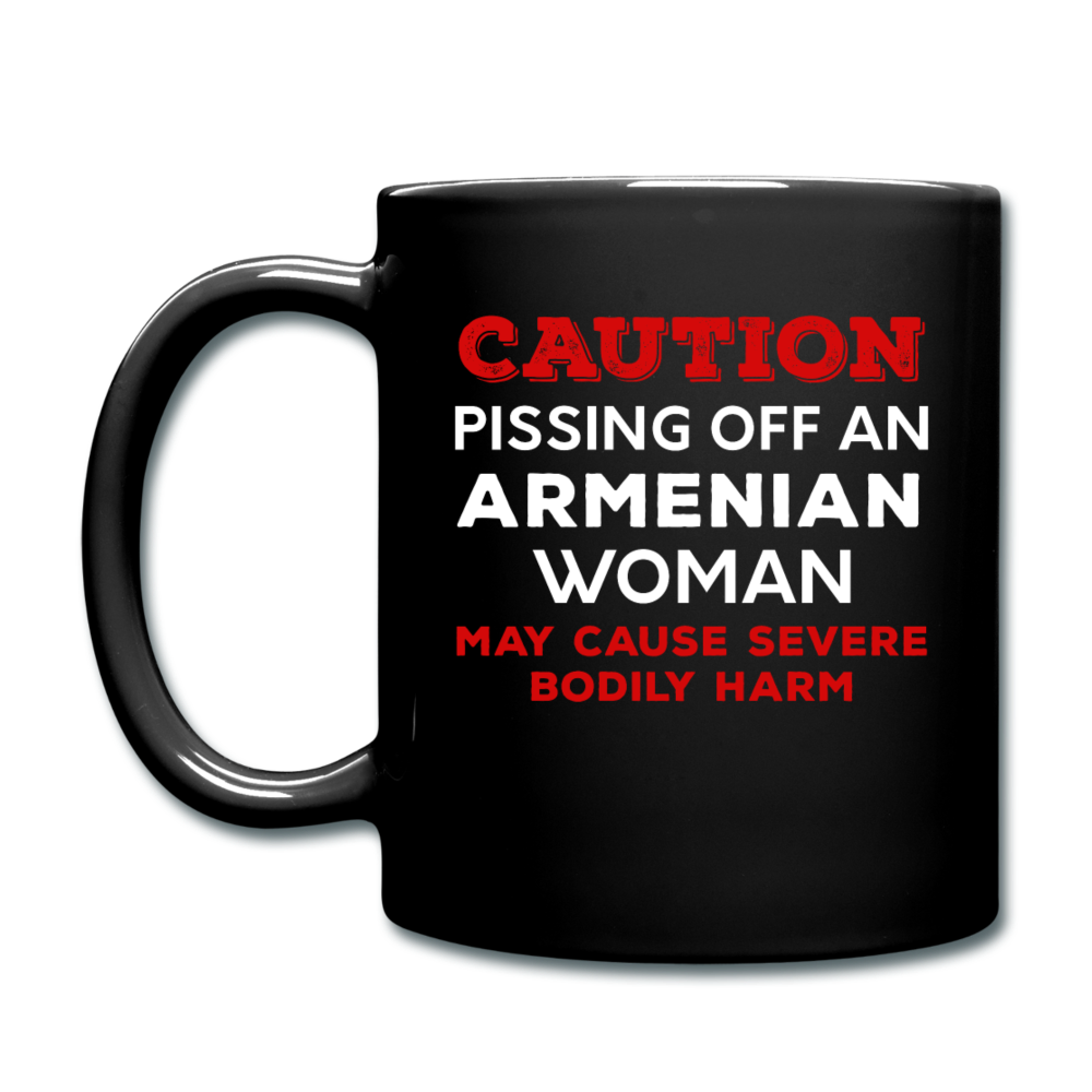 [SPOD]  Caution Pissing Off An Armenian Woman May Cause Severe Bodily Harm Full Color Mug - black