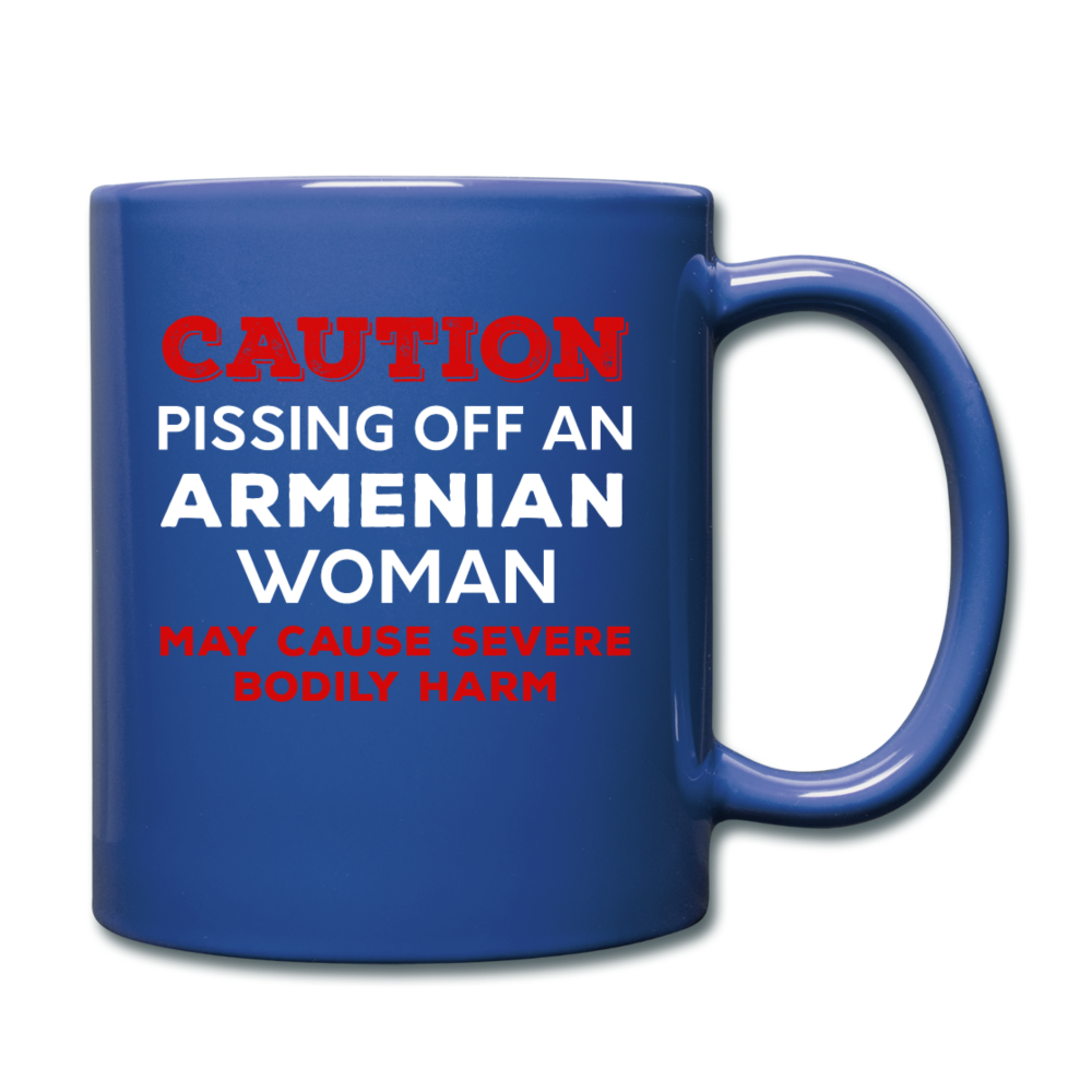 [SPOD]  Caution Pissing Off An Armenian Woman May Cause Severe Bodily Harm Full Color Mug - royal blue