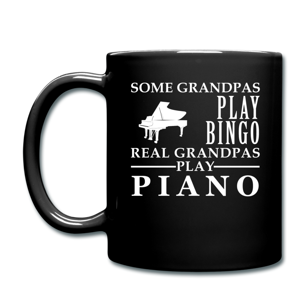 Real grandpas play Piano Full Color Mug - black