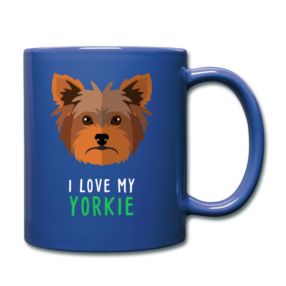 I love my yorkie Full Color Mug - royal blue