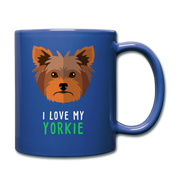 I love my yorkie Full Color Mug - royal blue