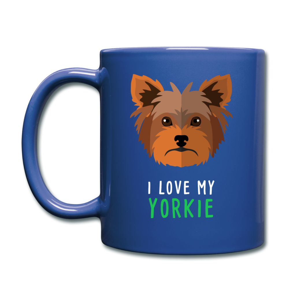 I love my yorkie Full Color Mug - royal blue