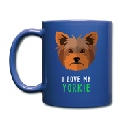 I love my yorkie Full Color Mug - royal blue