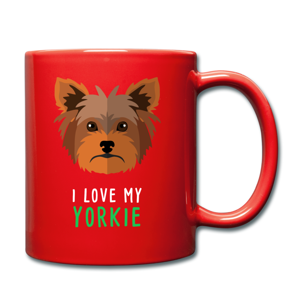 I love my yorkie Full Color Mug - red