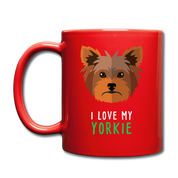 I love my yorkie Full Color Mug - red