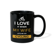 [SPOD]  Cycling I love it when my wife lets me go Cycling Gift, Christmas, Birthday Present for Cycling enthusiast Black Mug - black