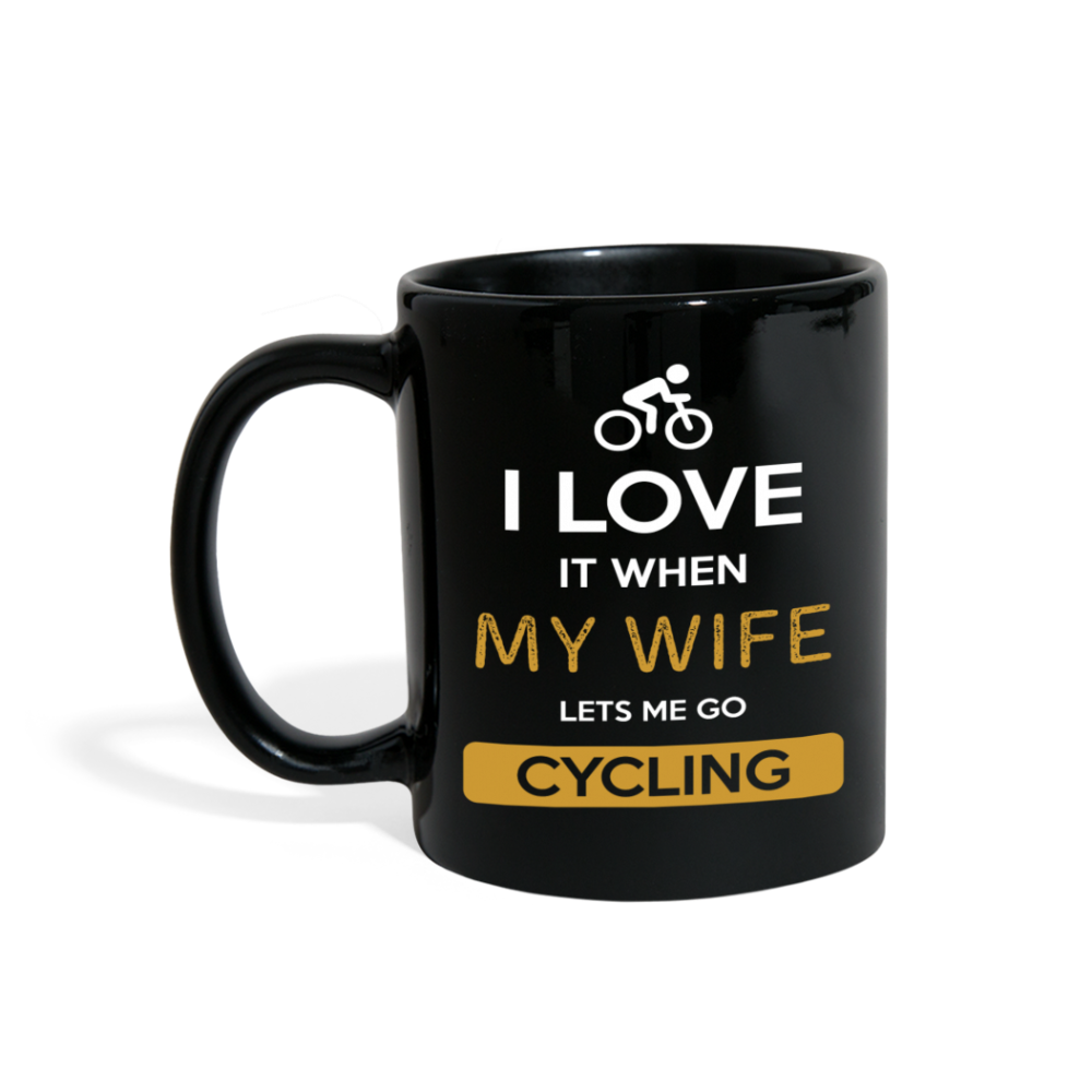 [SPOD]  Cycling I love it when my wife lets me go Cycling Gift, Christmas, Birthday Present for Cycling enthusiast Black Mug - black