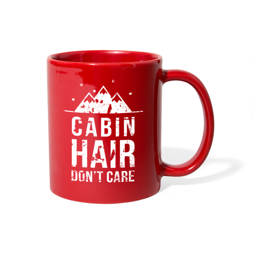 [SPOD] Mug Camping - Cabin hair don't care - Camp Camping Mug Coffee Cups (11oz) Black - red