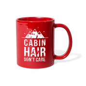 [SPOD] Mug Camping - Cabin hair don't care - Camp Camping Mug Coffee Cups (11oz) Black - red