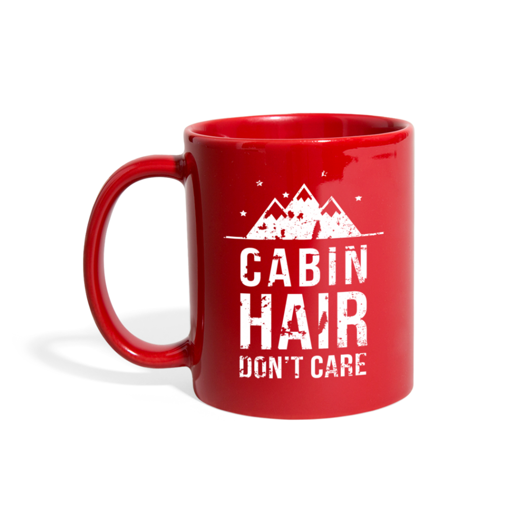 [SPOD] Mug Camping - Cabin hair don't care - Camp Camping Mug Coffee Cups (11oz) Black - red