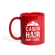 [SPOD] Mug Camping - Cabin hair don't care - Camp Camping Mug Coffee Cups (11oz) Black - red