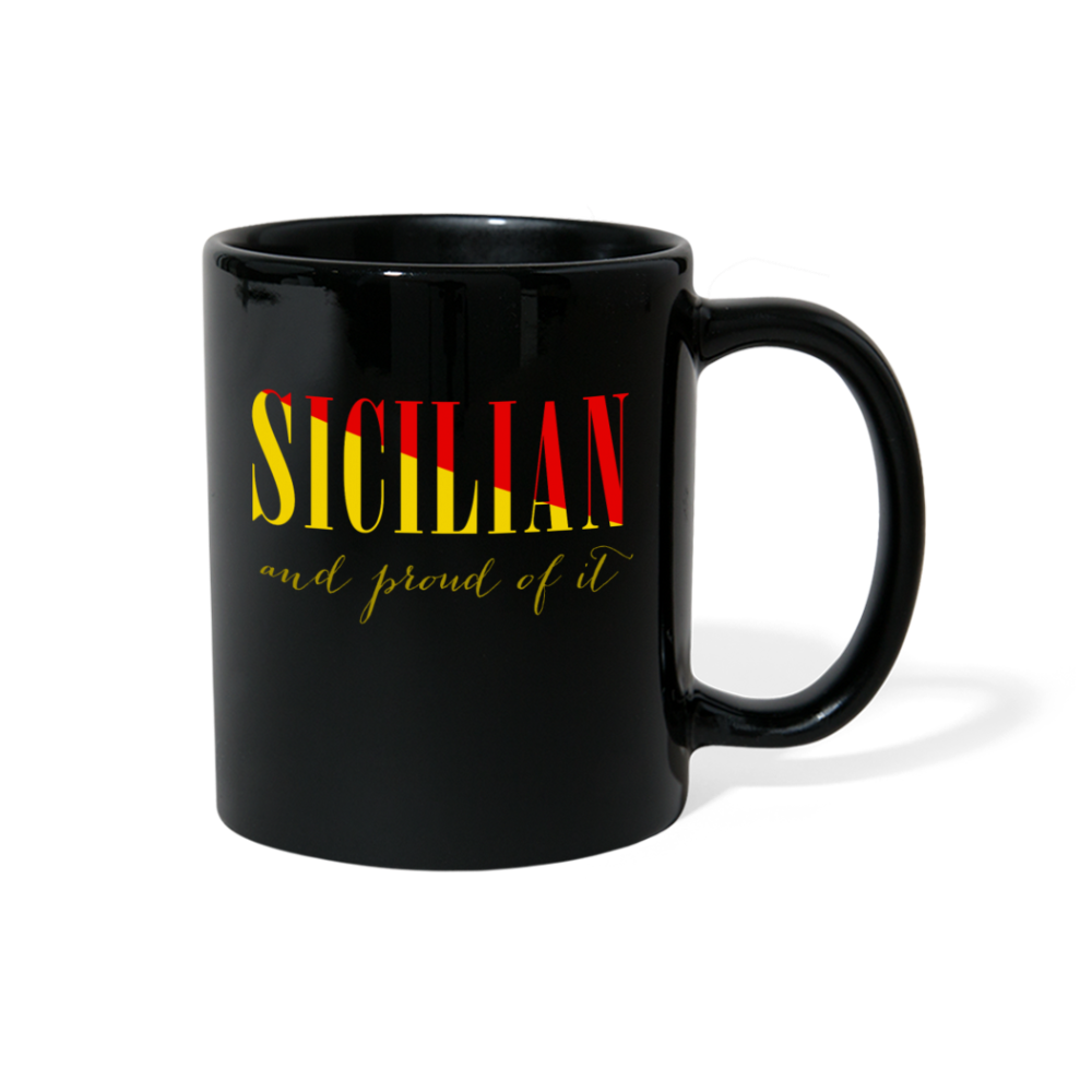 [SPOD] Mug Italian-American, Italian Heritage Sicilian and proud of it mug - Italian Mugs Italian Coffee Mugs (11oz) Black - black