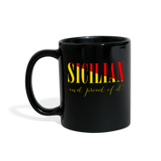 [SPOD] Mug Italian-American, Italian Heritage Sicilian and proud of it mug - Italian Mugs Italian Coffee Mugs (11oz) Black - black