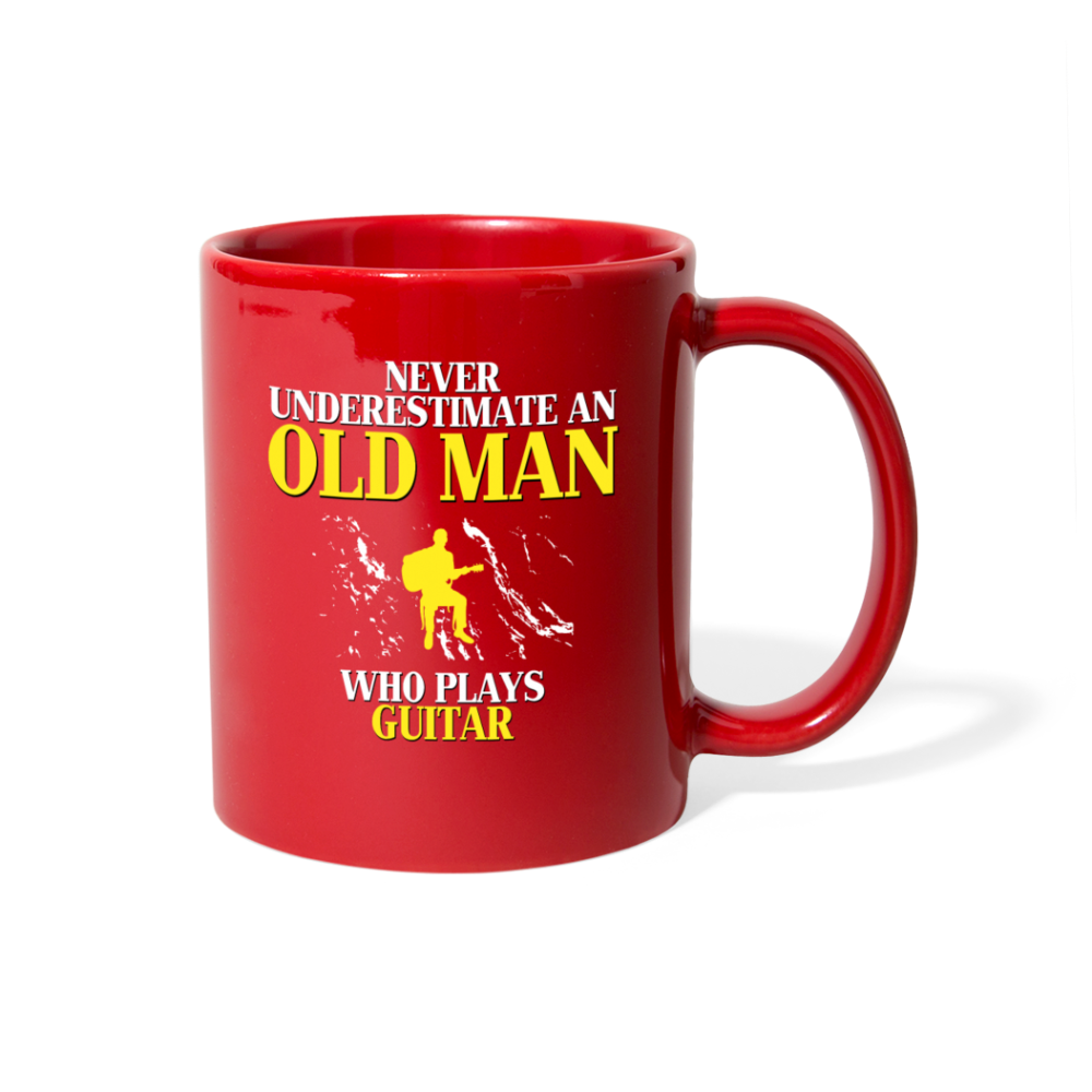 [SPOD]  Old man who loves Guitar Gift, Papa Gift, Grandpa Gift, Mug for Gramps Mug Papa Present, Dog Lover, Christmas gift, Father's day - red