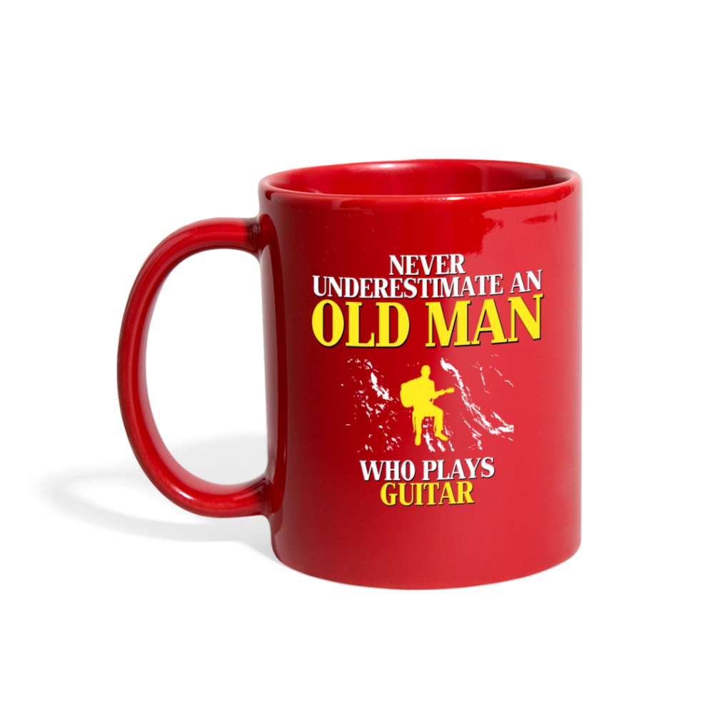 [SPOD]  Old man who loves Guitar Gift, Papa Gift, Grandpa Gift, Mug for Gramps Mug Papa Present, Dog Lover, Christmas gift, Father's day - red