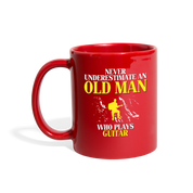 [SPOD]  Old man who loves Guitar Gift, Papa Gift, Grandpa Gift, Mug for Gramps Mug Papa Present, Dog Lover, Christmas gift, Father's day - red