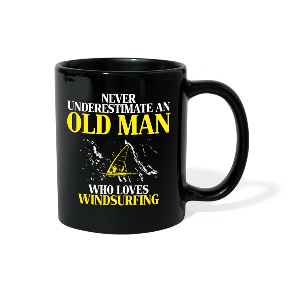 [SPOD] Old man who loves Windsurfing Gift, Papa Gift, Grandpa Gift, Mug for Gramps Mug Papa Present, Dog Lover, Christmas gift, Father's day - black