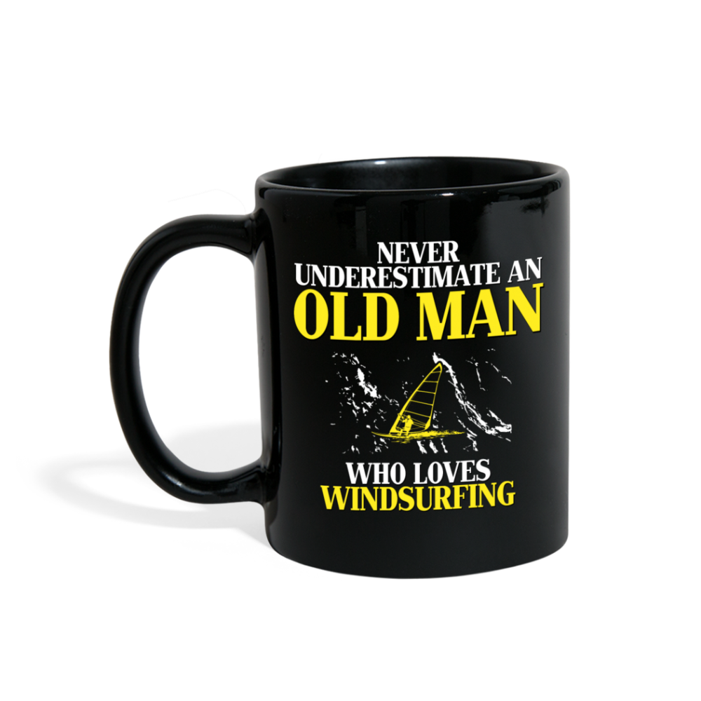 [SPOD] Old man who loves Windsurfing Gift, Papa Gift, Grandpa Gift, Mug for Gramps Mug Papa Present, Dog Lover, Christmas gift, Father's day - black
