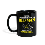 [SPOD] Old man who loves Windsurfing Gift, Papa Gift, Grandpa Gift, Mug for Gramps Mug Papa Present, Dog Lover, Christmas gift, Father's day - black