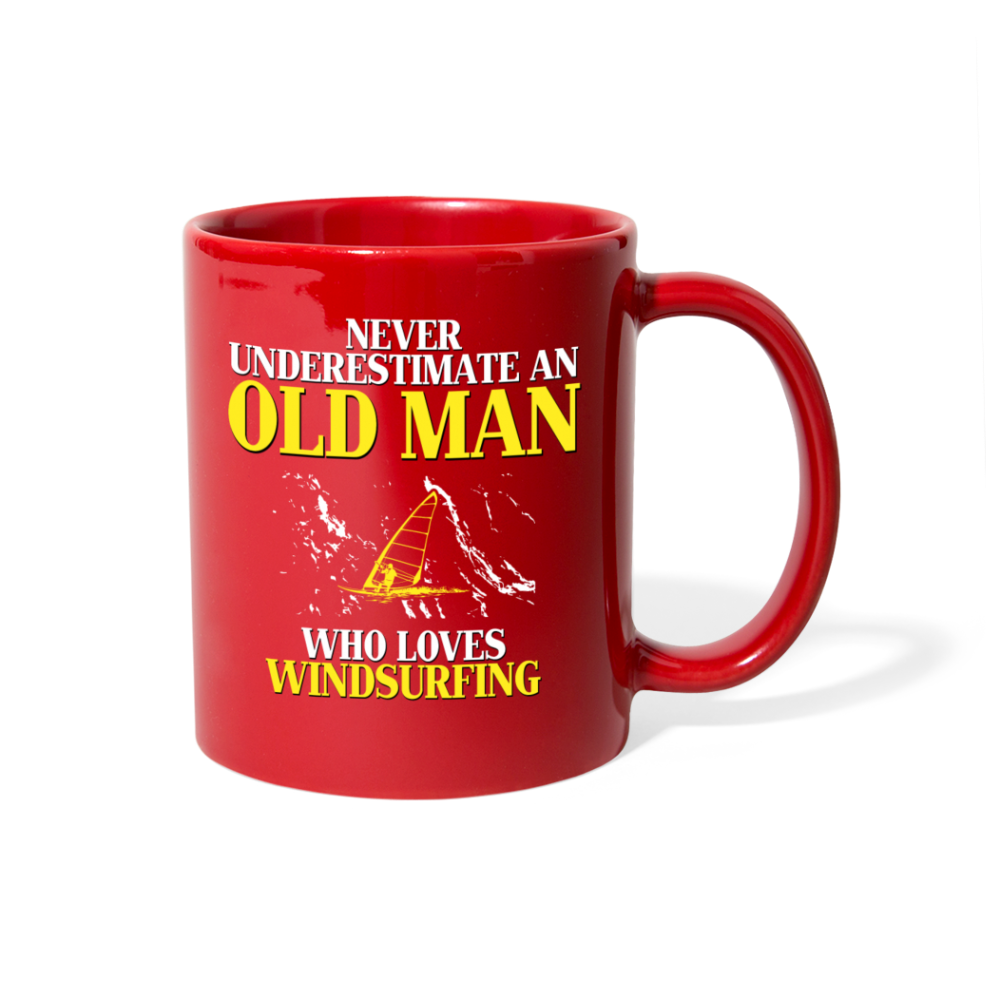[SPOD] Old man who loves Windsurfing Gift, Papa Gift, Grandpa Gift, Mug for Gramps Mug Papa Present, Dog Lover, Christmas gift, Father's day - red