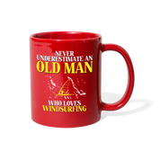 [SPOD] Old man who loves Windsurfing Gift, Papa Gift, Grandpa Gift, Mug for Gramps Mug Papa Present, Dog Lover, Christmas gift, Father's day - red