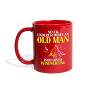 [SPOD] Old man who loves Windsurfing Gift, Papa Gift, Grandpa Gift, Mug for Gramps Mug Papa Present, Dog Lover, Christmas gift, Father's day - red