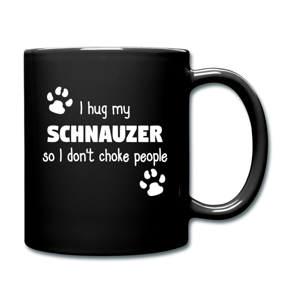 I hug my schnauzer Full Color Mug - black