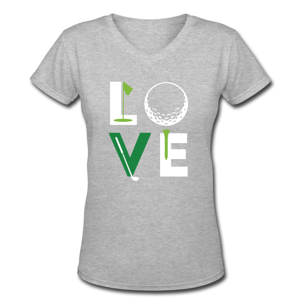 Love Golf Women's V-Neck T-Shirt - gray