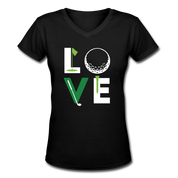 Love Golf Women's V-Neck T-Shirt - black