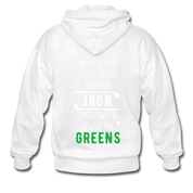 Take my iron every day Gildan Heavy Blend Adult Zip Hoodie - white