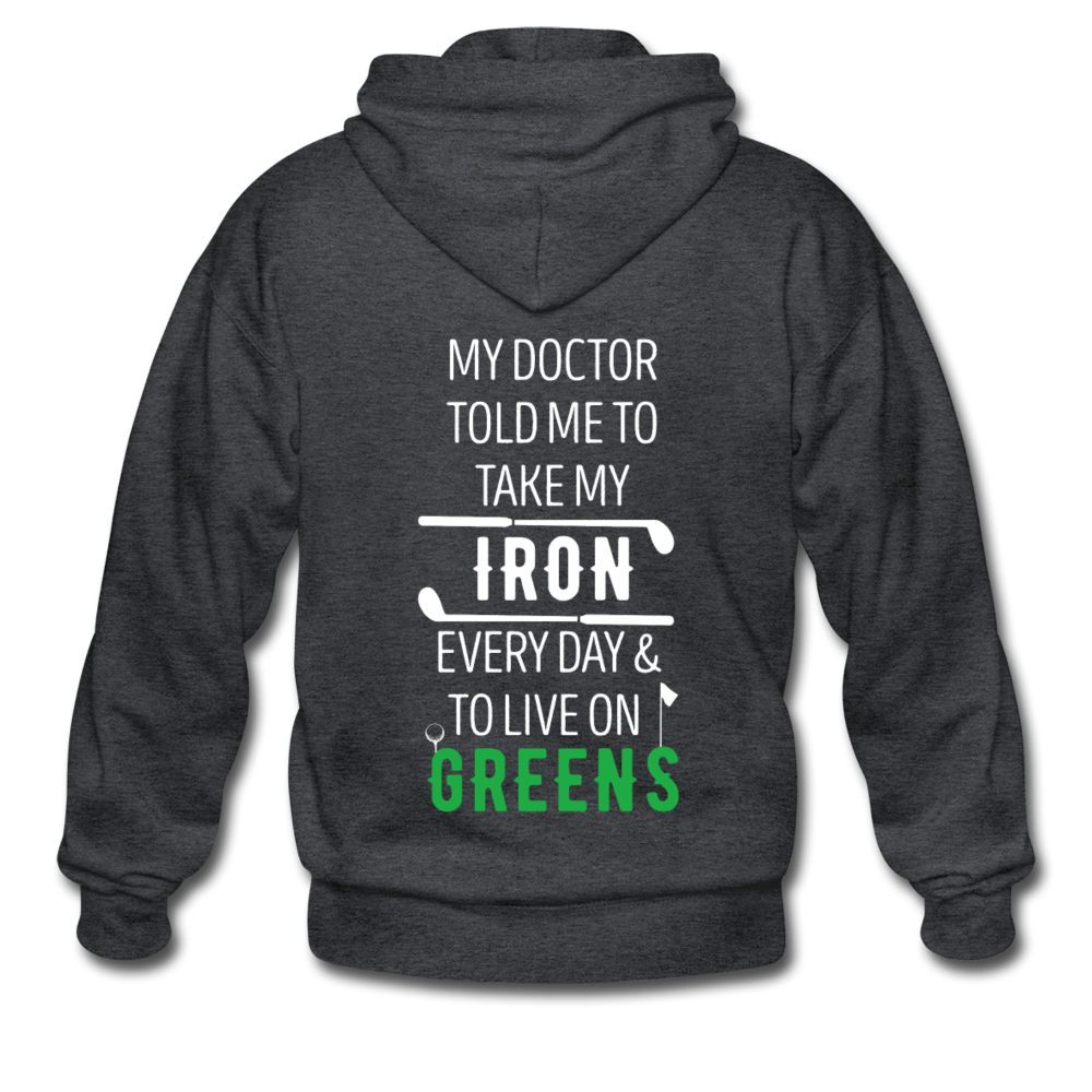 Take my iron every day Gildan Heavy Blend Adult Zip Hoodie - deep heather