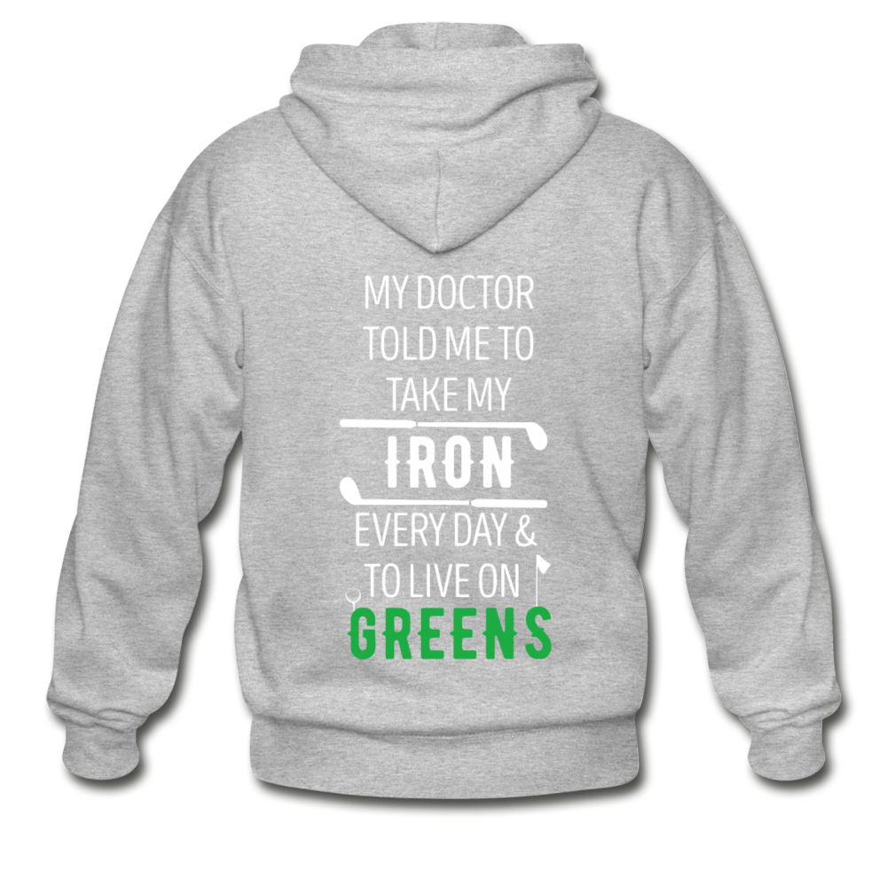 Take my iron every day Gildan Heavy Blend Adult Zip Hoodie - heather gray