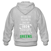 Take my iron every day Gildan Heavy Blend Adult Zip Hoodie - heather gray