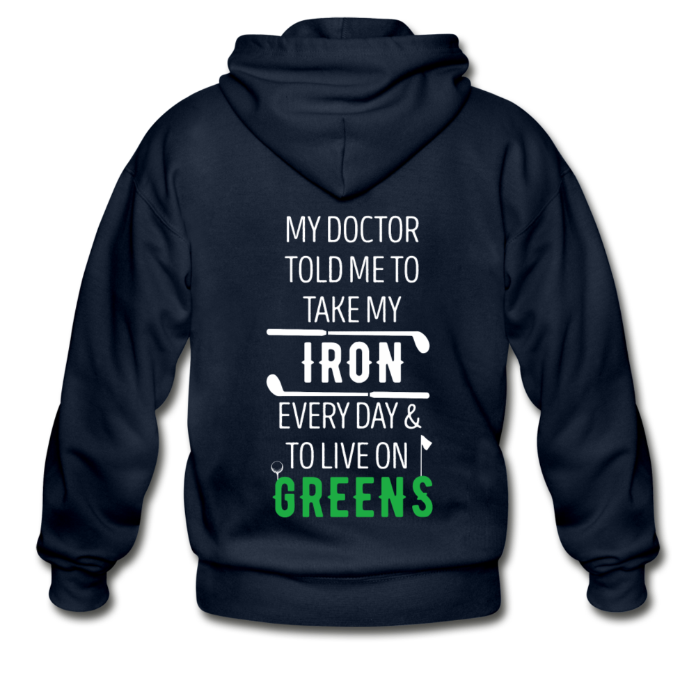 Take my iron every day Gildan Heavy Blend Adult Zip Hoodie - navy