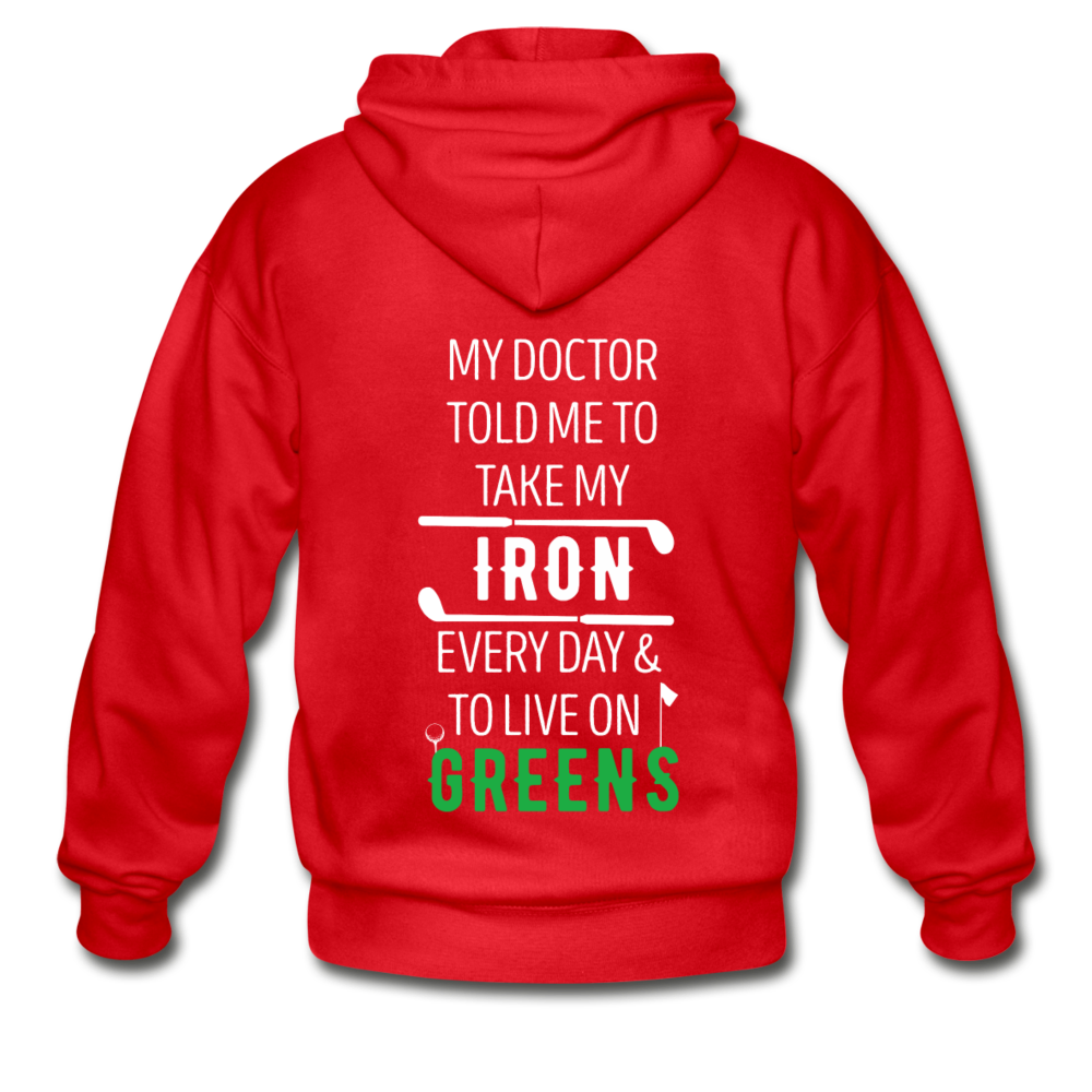 Take my iron every day Gildan Heavy Blend Adult Zip Hoodie - red