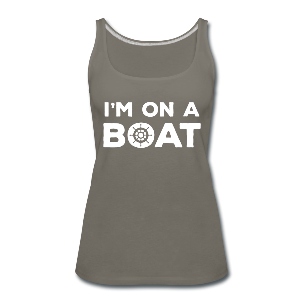 I'm on a boat Women’s Premium Tank Top - asphalt gray