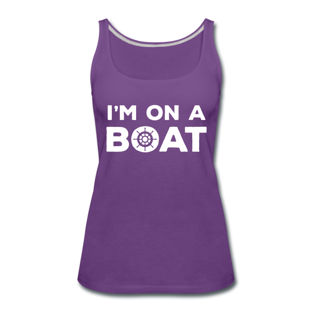 I'm on a boat Women’s Premium Tank Top - purple