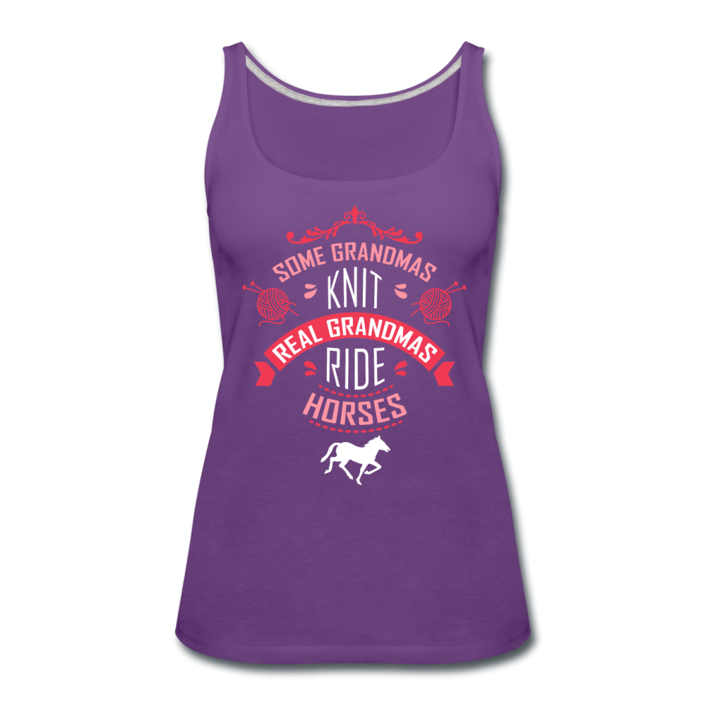 Real Grandmas ride horses Women’s Premium Tank Top - purple
