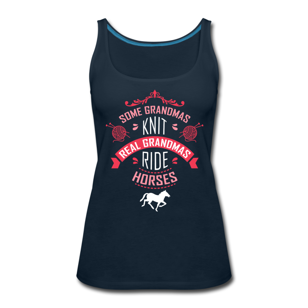 Real Grandmas ride horses Women’s Premium Tank Top - deep navy