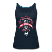 Real Grandmas ride horses Women’s Premium Tank Top - deep navy
