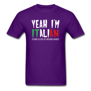Italian Yeah, I'm italian, stand clear of moving hands Gift, Unisex T-shirt, Woman's tee, V-neck, Summer Apparel - purple